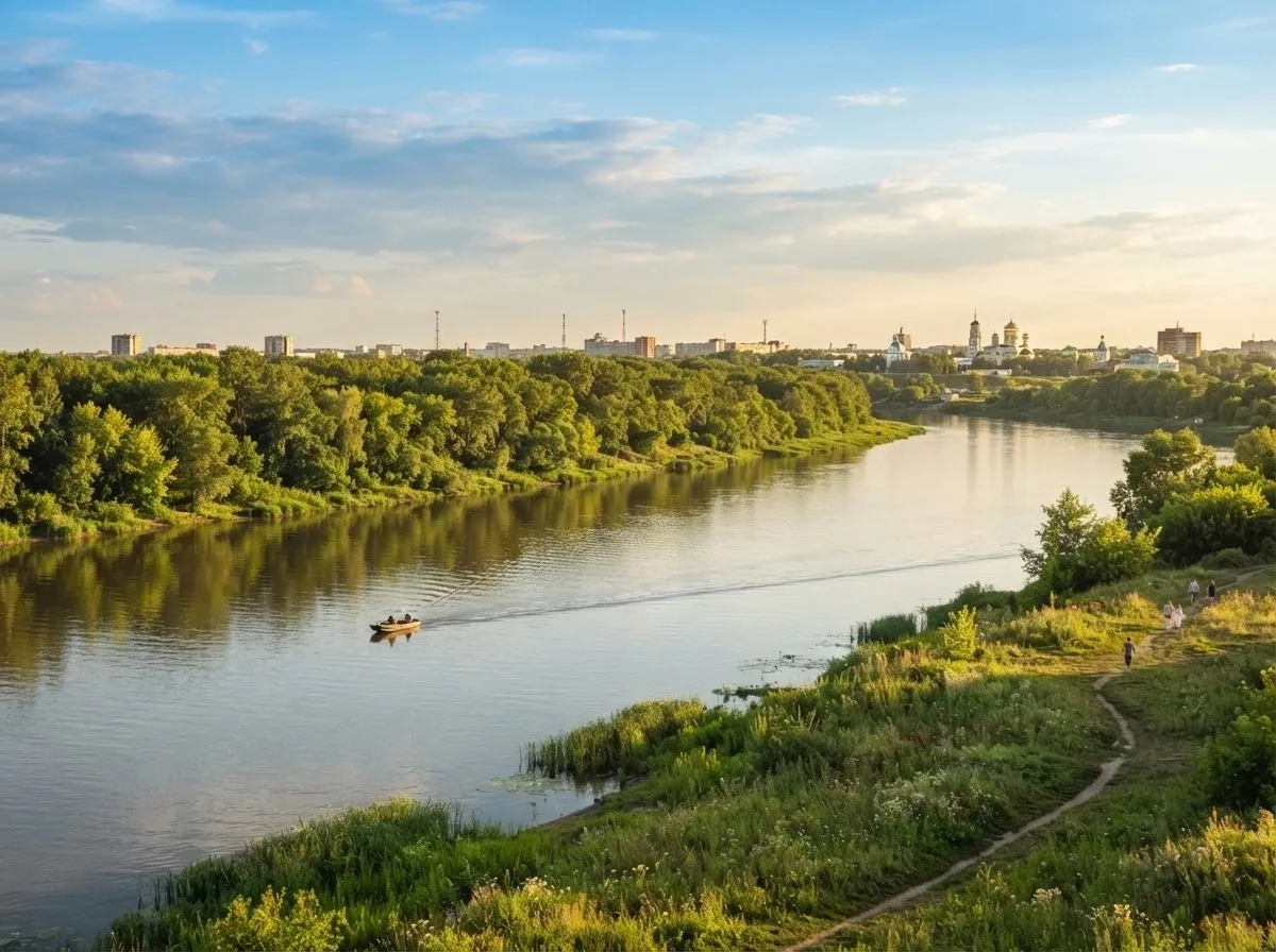 The Irtysh River flowing through Omsk